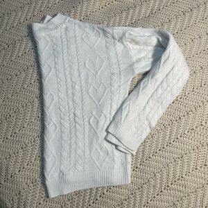 Women's White Cable Knit Sweater